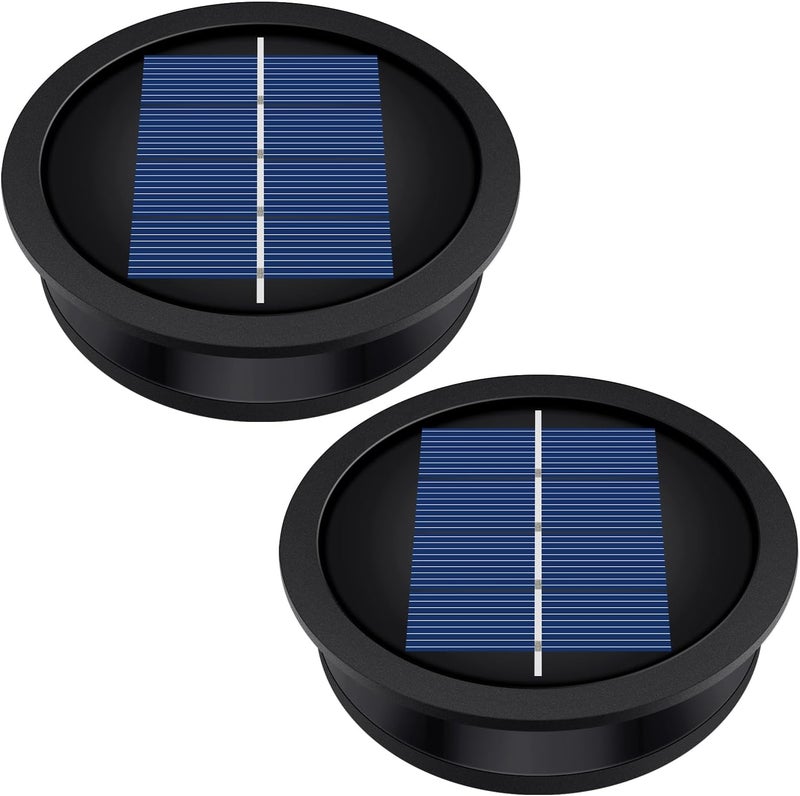 X-PREK 2 Pack Replacement Solar Light Parts(Top Size 3.2 inches, Bottom Size 2.9 inches),7 Lumens Warm White LED Waterproof Solar Light Replacement Top Kit for Outdoor DIY Hanging Lanterns - Image 1